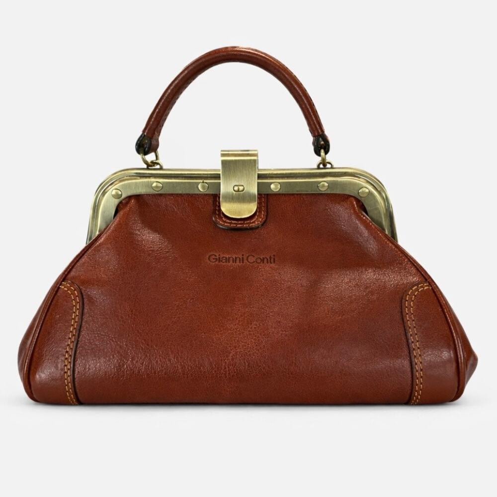 Gianni Conti - Italian leather Gladstone bag, Italian leather & retro hardware - Picture 2 of 14